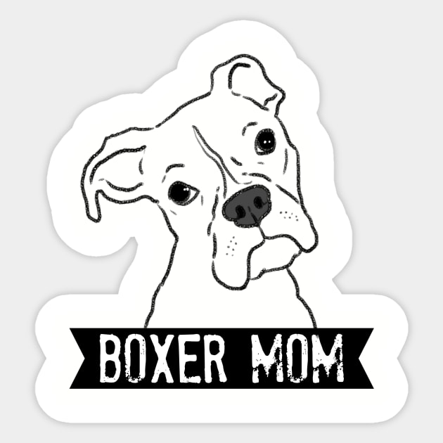 Boxer Mom, Boxer Mama, Boxer Dog, Boxer Lover Sticker by sockdogs